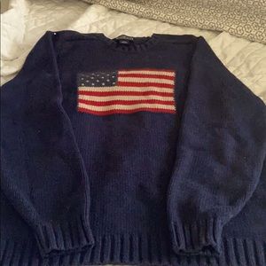 Women’s lands end American flag sweater